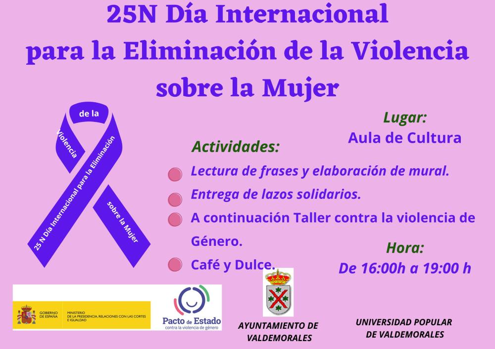 Imagen 25N DÍA INTERNACIONAL PARA LA ELIMINACIÓN DE LA VIOLENCIA SOBRE LA MUJER
