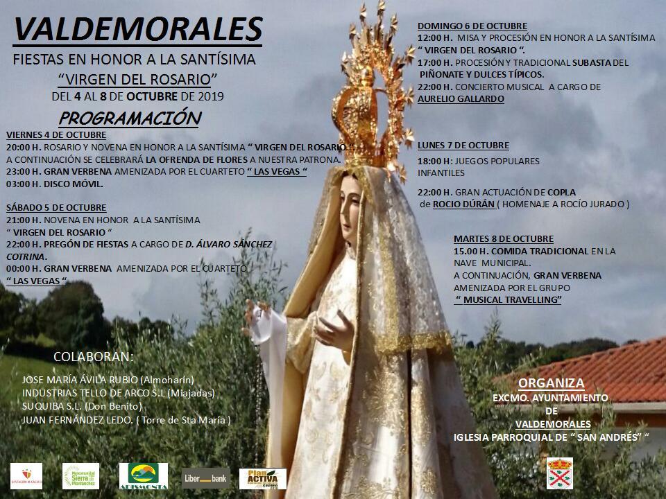 Imagen FIESTAS EN HONOR A LA SANTÍSIMA VIRGEN DEL ROSARIO VALDEMORALES 2019